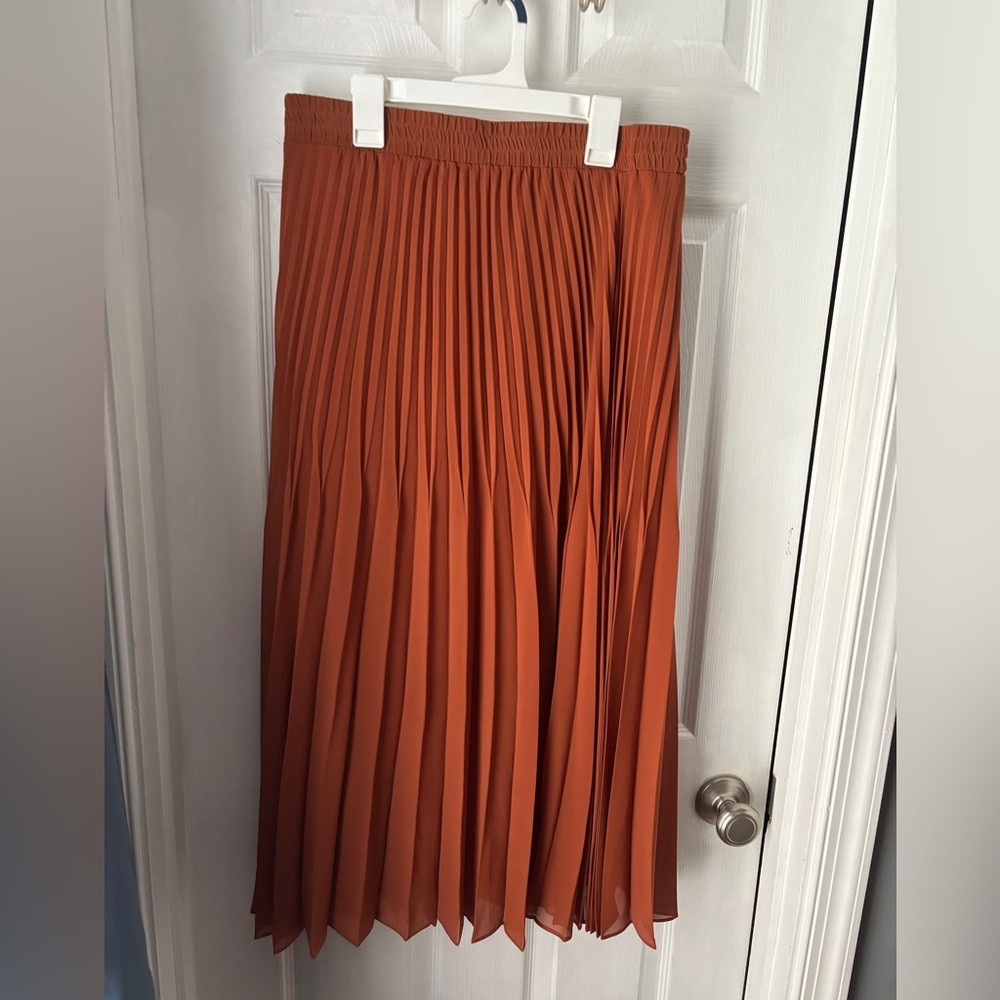 Burnt Orange Pleated Skirt NWT